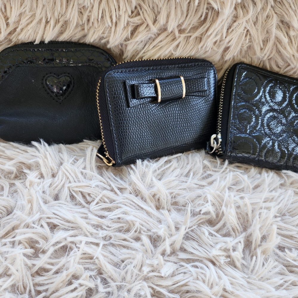 Coach Black Women's Wallet Trio